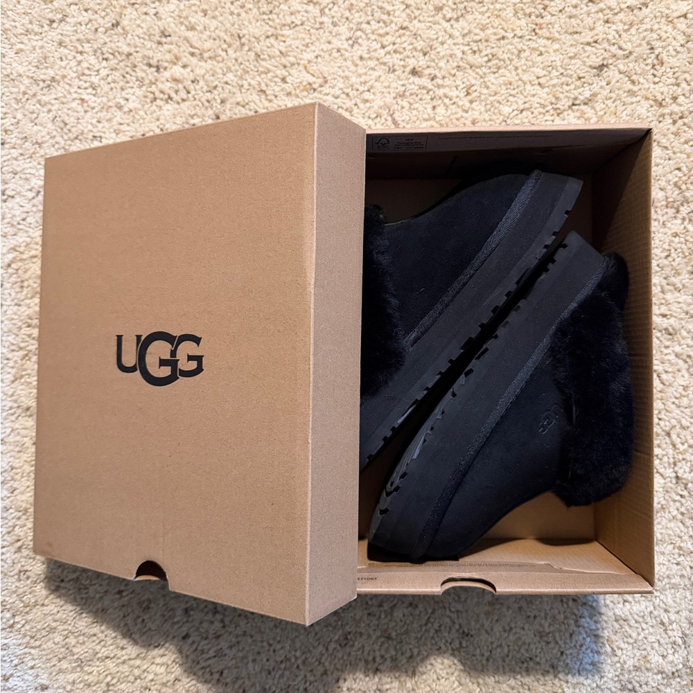 UGG Black Suede Slip-Ons